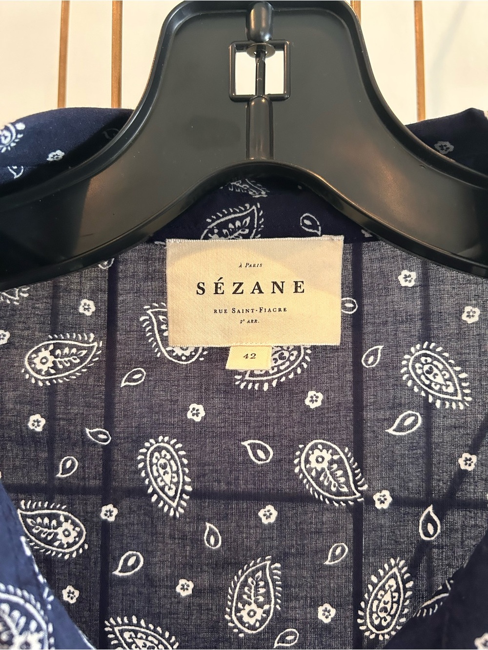 Sezane Pierro Bandana Blue Button-Down Shirt - Picture 4 of 6